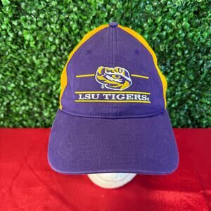 LSU Tigers Trucker Hat Mens Adult Purple Gold Mesh Snapback Cap